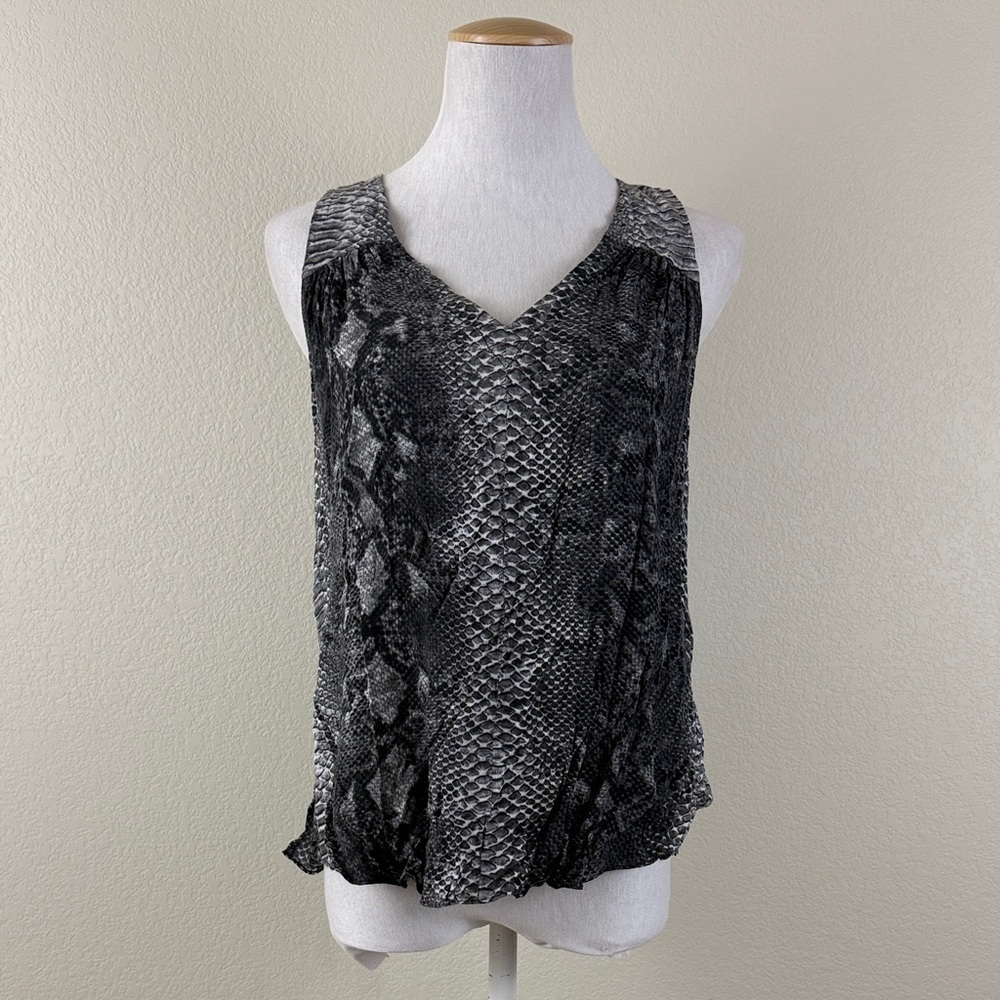 Rebecca Taylor Women's Black Snake Print Top Size‎ 6